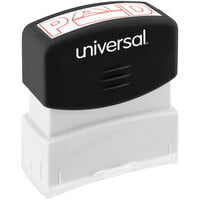 Universal UNV10062 1 11/16 inch x 9/16 inch Red Pre-Inked Paid Message Stamp
