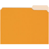 Universal UNV10507 Letter Size File Folder - Standard Height with 1/3 Cut Assorted Tab, Orange - 100/Box