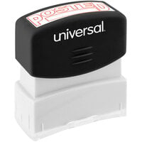 Universal UNV10065 1 11/16 inch x 9/16 inch Red Pre-Inked Posted Message Stamp