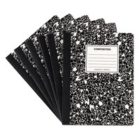 Universal UNV20946 9 3/4 inch 7 1/2 inch Black College Ruled Composition Notebook - 6/Pack
