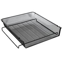 Universal UNV20004 13" x 10 3/4" x 2 3/4" Black Front Load Stackable Mesh Tray, Letter