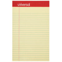 Universal UNV46200 5 inch x 8 inch Narrow Ruled Canary Perforated Edge Writing Pad - 12/Pack