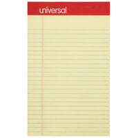 Universal UNV46200 5" x 8" Narrow Ruled Canary Perforated Edge Writing Pad - 12/Pack