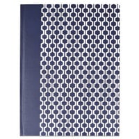 Universal UNV66351 10 1/4 inch x 7 5/8 inch Dark Blue Hexagon Standard Ruled Casebound Notebook - 150 Sheets