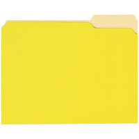 Universal UNV10504 Letter Size File Folder - Standard Height with 1/3 Cut Assorted Tab, Yellow - 100/Box