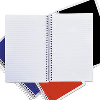 Universal UNV66414 9 1/2 inch x 6 inch Assorted Colors 3 Subject College Ruled Wirebound Notebook, 120 Sheets - 4/Pack