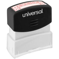 Universal UNV10067 1 11/16 inch x 9/16 inch Red Pre-Inked Received Message Stamp