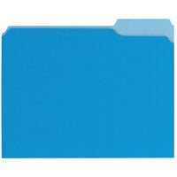 Universal UNV10501 Letter Size File Folder - Standard Height with 1/3 Cut Assorted Tab, Blue - 100/Box