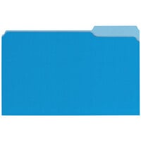 Universal UNV10521 Legal Size File Folder - Standard Height with 1/3 Cut Assorted Tab, Blue - 100/Box