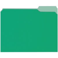 Universal UNV10502 Letter Size File Folder - Standard Height with 1/3 Cut Assorted Tab, Green - 100/Box