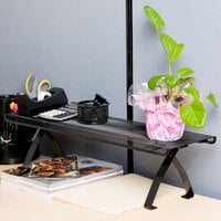 Universal UNV20009 26 1/8 inch x 7 inch x 7 inch Black Off-Desk Mesh Shelf