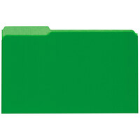 Universal UNV15302 Legal Size File Folder - Interior Height with 1/3 Cut Assorted Tab, Green - 100/Box