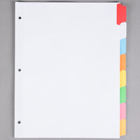 Universal UNV20819 Multi-Color 8-Tab Write-On/Erasable Dividers
