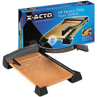 X-Acto 26312MR 12 Square 12 Sheet Heavy-Duty Guillotine Paper Trimmer with  Wood Base