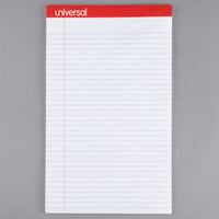Universal UNV45000 Legal Rule White Perforated Edge Writing Pad, Legal - 12/Pack
