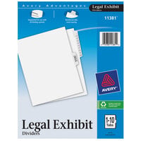 Avery® 11381 Premium Collated 1-10 Side Tab Table of Contents Legal Exhibit Dividers