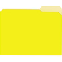 Universal UNV12304 Letter Size File Folder - Interior Height with 1/3 Cut Assorted Tab, Yellow - 100/Box