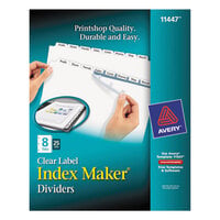 Avery® 11447 Index Maker 8-Tab Extra-Wide Dividers with Clear Label Strips - 25/Box