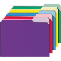 Universal UNV12306 Letter Size File Folder - Interior Height with 1/3 Cut Assorted Tab, Assorted Color - 100/Box