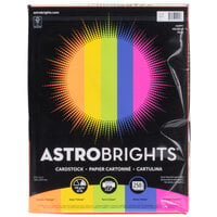 Astrobrights 21004 8 1/2 inch x 11 inch Brilliant Assorted Pack of 65# Smooth Color Paper Cardstock- 250 Sheets