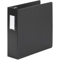 Universal UNV35411 Black Economy Non-Stick Non-View Binder with 3 inch Round Rings and Spine Label Holder