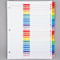 Universal UNV24812 Multi-Color A-Z Table of Contents Dividers