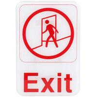 Exit Sign - Red and White, 9" x 6"