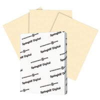 International Paper 056300 Springhill Digital 8 1/2 inch x 11 inch Ivory Pack of 110# Smooth Index Paper Cardstock - 250 Sheets