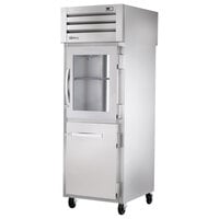 True STA1RPT-1HG/1HS-1G-HC Spec Series 27 1/2" Stainless Steel Half Glass Front / Glass Back Door Pass-Through Refrigerator