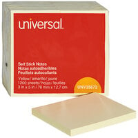 Universal UNV35672 3 inch x 5 inch Yellow Self-Stick Note - 12/Pack