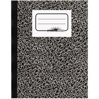 National 43460 7 7/8 inch x 10 inch Black Marble Wide Rule Composition Book - 80 Sheets