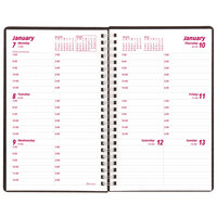 Brownline CB75VBLK 5 inch x 8 inch Black January 2022 - December 2022 DuraFlex 15-Minute Appointment Weekly Planner