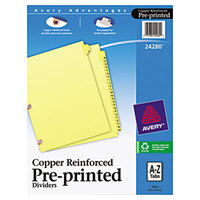 Avery® 24280 Pre-Printed 25-Tab A-Z Dividers with Copper Reinforcements