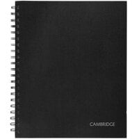 Cambridge Limited 06100 8 1/2 inch x 11 inch Black Linen Legal Rule Hardbound Notebook with Pocket, Letter - 96 Sheets