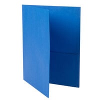 Universal UNV56601 Letter Size 2-Pocket Embossed Paper Pocket Folder, Light Blue   - 25/Box