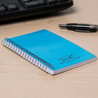 National 31220 5 inch x 3 inch Assorted Color Wirebound Side Opening Narrow Rule Memo Book - 60 Sheet