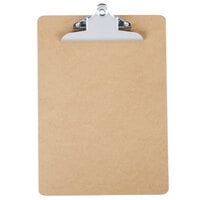 Universal UNV40304VP 1" Capacity 8 1/2" x 11" Brown Hardboard Clipboard - 3/Pack