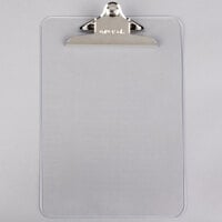 Universal UNV40308 1 inch Capacity 12 inch x 8 1/2 inch Clear High Capacity Clip Plastic Clipboard