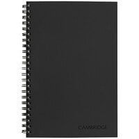 Cambridge 06074 8" x 5" Black Linen Legal Rule Side Bound Meeting Notebook - 80 Sheets