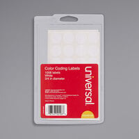 Universal UNV40108 3/4 inch Round White Color Coding Labels - 1008/Pack