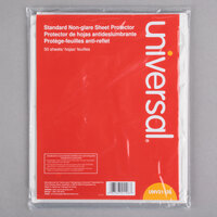 Universal UNV21126 8 1/2 inch x 11 inch Clear Standard Weight Non-Glare Top-Load Sheet Protector, Letter   - 50/Pack