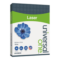 Universal Office UNV98240 8 1/2 inch x 11 inch White Ream of 24# Laser Paper - 500 Sheets