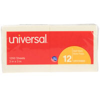 Universal UNV35668 3 inch x 3 inch Yellow Self-Stick Note - 12/Pack