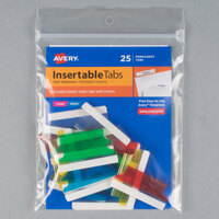 Avery® 16228 1 1/2" Assorted Color Plastic Index Tabs with Printable Inserts - 25/Pack