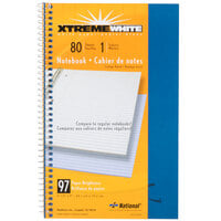 National 33560 9 1/2 inch x 6 inch Blue College Rule 1 Subject Wirebound Notebook - 80 Sheets