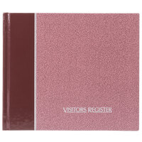 Rediform 57803 8 1/2 inch x 9 7/8 inch Burgundy Hardcover Visitor Register Book with 128 Pages