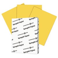 International Paper 086008 Springhill Digital 8 1/2" x 11" Goldenrod Pack of 7 pt. Vellum Paper Cover Stock - 250 Sheets