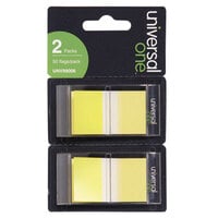 Universal UNV99006 1 inch x 1 3/4 inch Yellow Page Flag with Dispenser   - 2/Pack