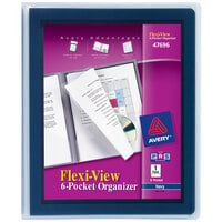 Avery® 11 inch x 8 1/2 inch 6-Pocket Navy Blue Flexi-View Organizer