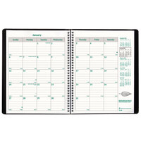 Brownline CB435WBLK 8 1/2 inch x 11 inch Black 2022 EcoLogix Soft Cover Monthly Planner